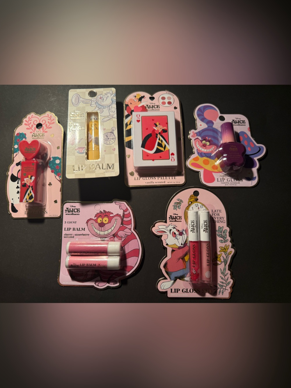 Disney Alice in Wonderland Pink Lip Balm & Gloss Set